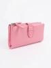 Pink women's wallet with compartments