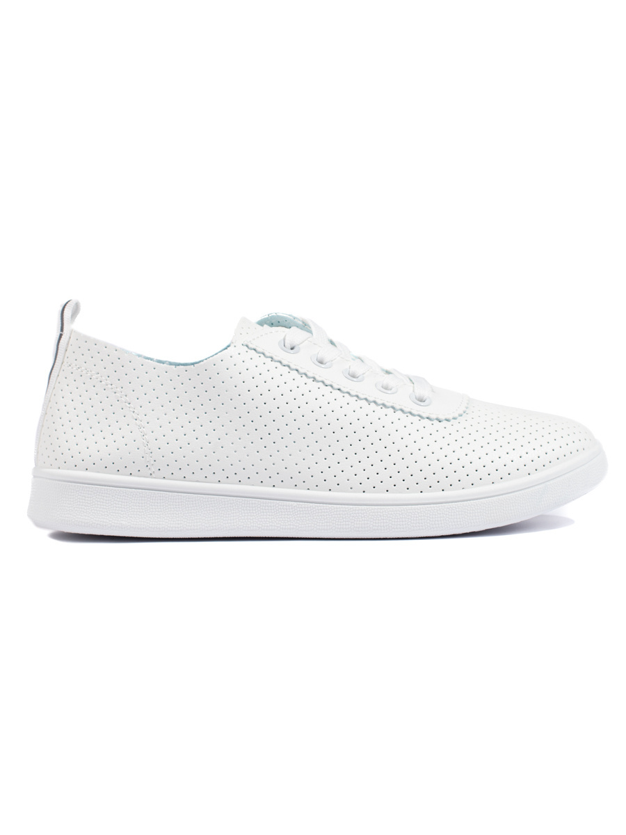 Białe sznurowane półbuty damskie