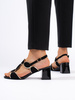 Black Buckle Sandals