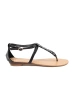 Black flat thong sandals