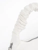 Small white handbag with a ruched handle
