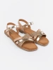 Sergio Leone Women's Flat Gold Sandals