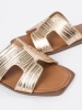 Gold square-toe sandals