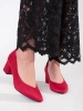 Red Suede Women's Pumps