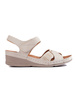 Beige Wedge Strap Sandals