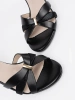 Black block heel sandals