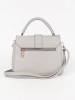 Small gray handbag with gold elements