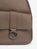 Dark beige women's backpack made of faux leather