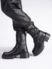 High Black Buckle Boots