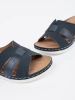 Comfortable flip-flops on low heels blue