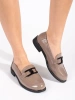 Warm Beige Leather-Lined Loafers