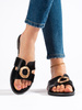 Black Flat Slides