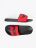 Black-red flip-flops with inscription