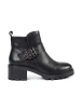 Black Leather Ankle Boots with Decorative Buckle by Sergio Leone