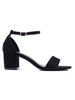 Black Suede Block Heel Sandals
