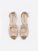 Beige women's heeled sandals