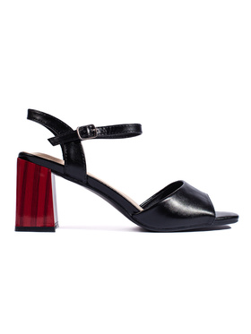 Elegant Black Block Heel Sandals