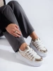 Gold and White High Platform Sneakers