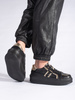 Black Platform Leather Sneakers