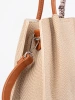 Light Brown Medium Handbag with Decorative Scarf