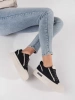 Black and white platform sneakers
