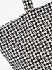 Black and white checkered beach bag