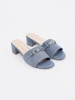 Sergio Leone blue heeled flip-flops