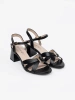 Black block heel sandals