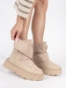 Warm Beige Snow Boots with Thick Soles