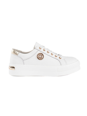 White Leather Sneakers with Chunky Soles