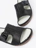 Black wedge mules with cutouts
