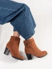 Brown Suede Block Heel Ankle Boots
