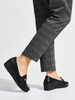 Black Lace Cut-Out Loafers