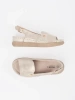 Golden sandals with leather insole
