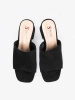 Women's black heeled mules
