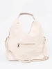 Light beige perforated shoulder bag
