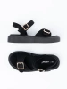 Czarne sandały ze sprzączką