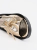 Golden wedge sandals with leather insole