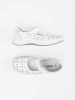 White perforated leather sandals
