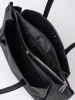 Black faux leather shopper bag