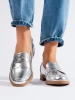 Silver Eco-Leather Loafers