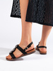 Black Sergio Leone Comfortable Flat Sandals