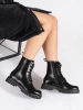 Smooth Lace-Up Black Worker Boots