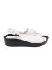 White wedge sandals with leather insole