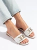 White Slide Sandals with Chic Buckle