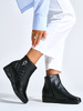 Comfortable Black Wedge Ankle Boots