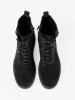 Women's black ankle boots with suede finish
