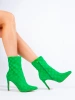 High-Fit Green Stiletto Ankle Boots