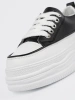 Black and white platform sneakers
