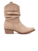 Beige women's ankle boots in a classic cut